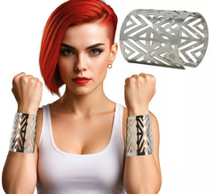 Futuristisches Silberarmband