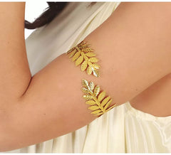 Metallisches römisches Armband goldene Blätter