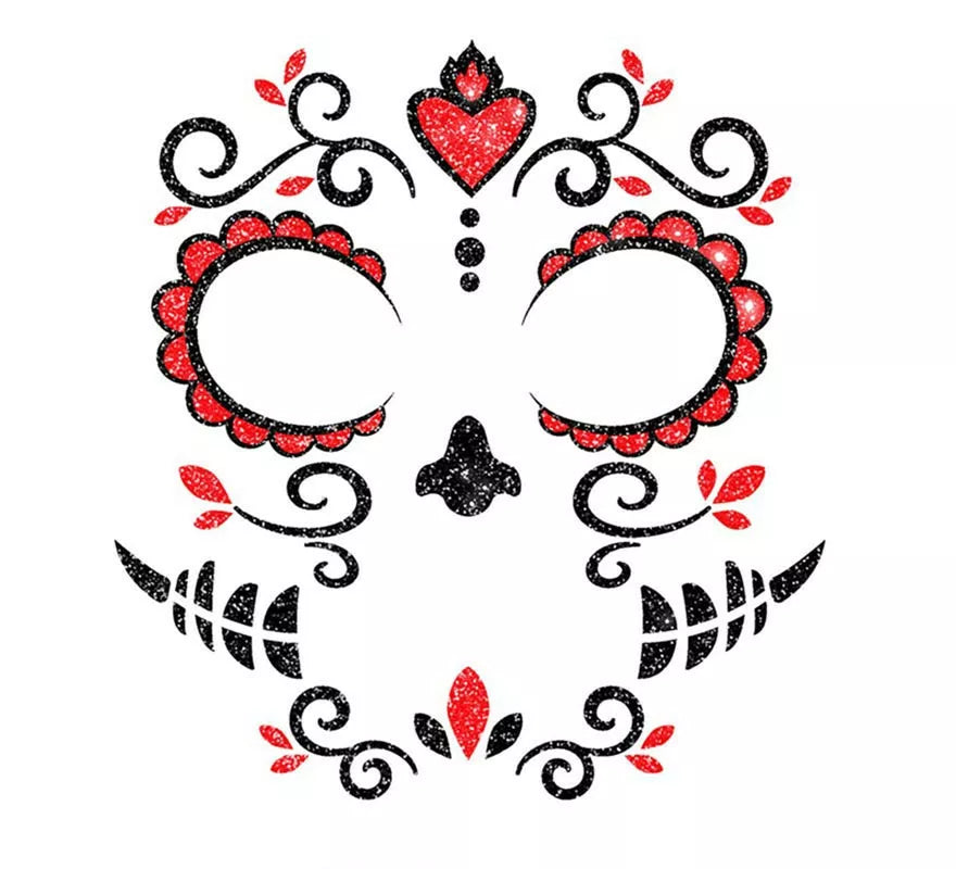 Translation missing: de.Brillantina Facial Catrina rojo de 20x20 cm