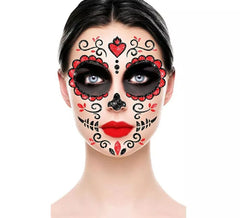 Roter Catrina-Gesichtsglitter 20x20 cm