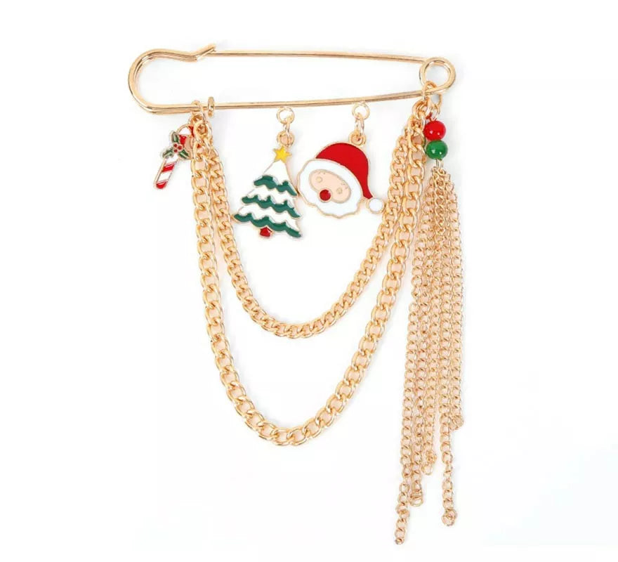 Translation missing: de.Broche de Figuritas Navideñas con flecos de 8x8 cm