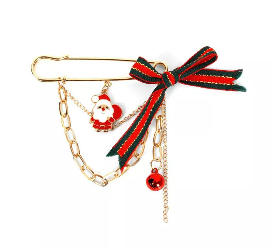 Translation missing: de.Broche de Papá Noel lazo y cadena de 8x8 cm
