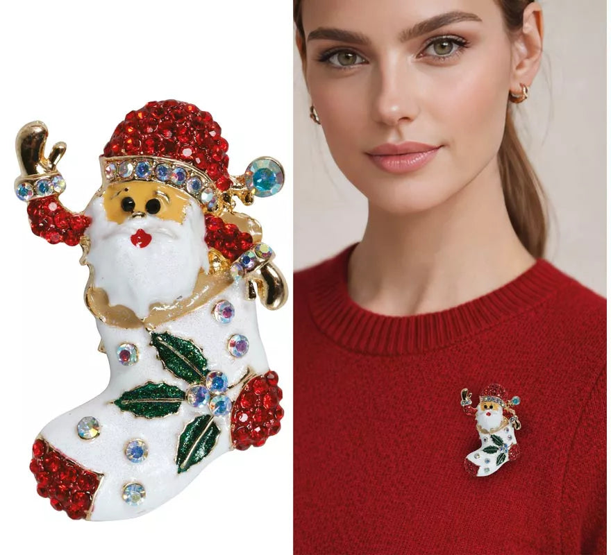Broche Metálico de Bota de Navidad de 6 cm