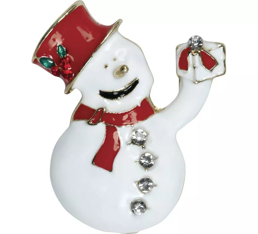 Broche Metálico de Muñeco de Nieve de 3,5 cm