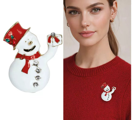 Broche Metálico de Muñeco de Nieve de 3,5 cm