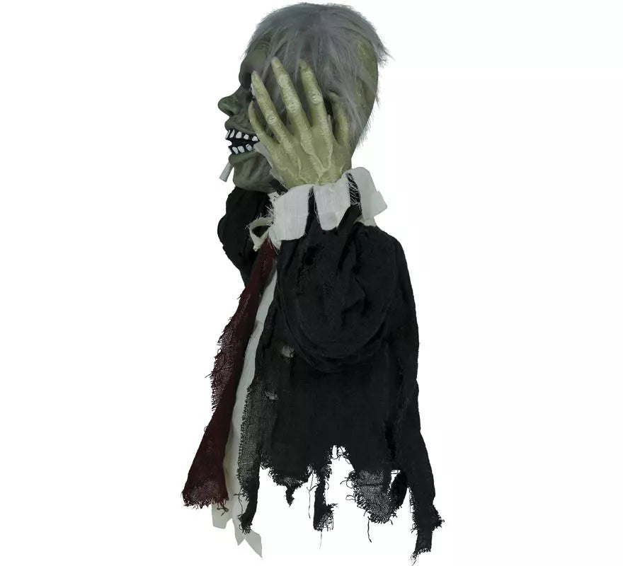 Busto de Zombie con Luz de Sonido y Movimiento de 55 cm