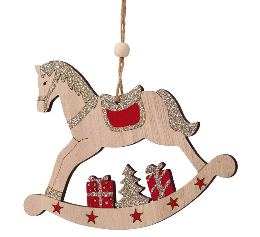 Translation missing: de.Caballito de Madera Colgante de 13 cms
