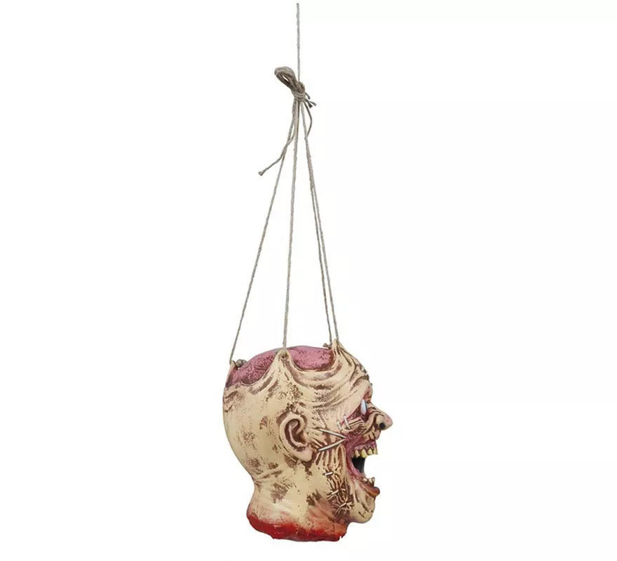 Cabeza Zombie Colgante de látex de 28 cm