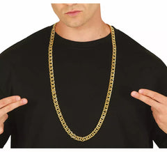 Lange metallische goldene Kette