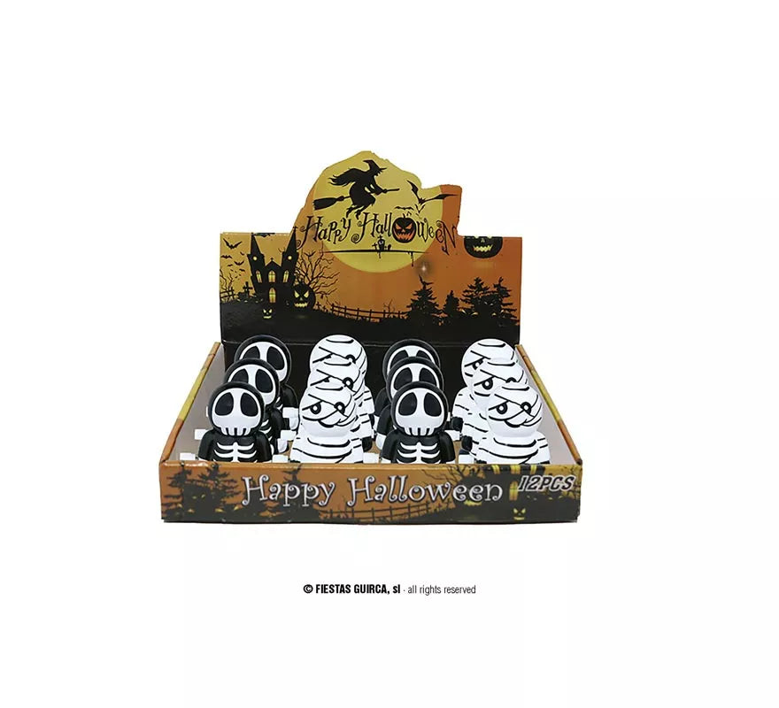 Translation missing: de.Caja de 12 Figuras Momia y Esqueleto a cuerda de 5,5 cm