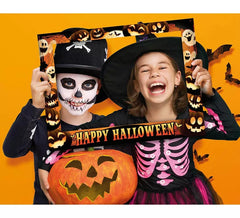 Schachtel mit 12 schwarzen Halloween-Fotorahmen, 80 x 60 cm