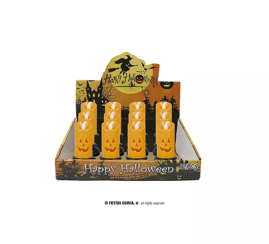 Translation missing: de.Caja de 12 Velas naranja con luz de 12,5 cm