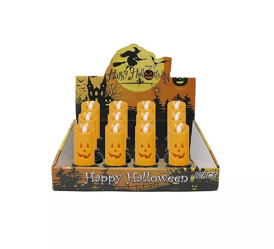 Translation missing: de.Caja de 12 Velas naranja con luz de 12,5 cm