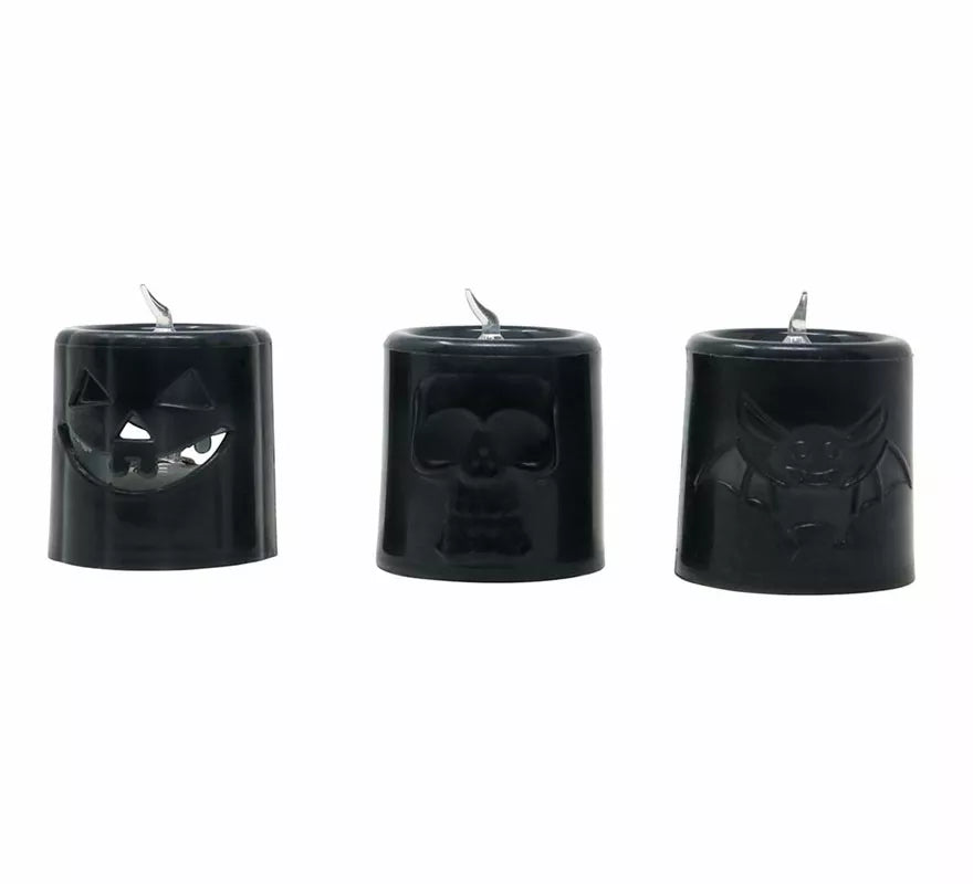 Translation missing: de.Caja de 12 Velas Naranja y Negra con Luz de 4.5X4.5 cm