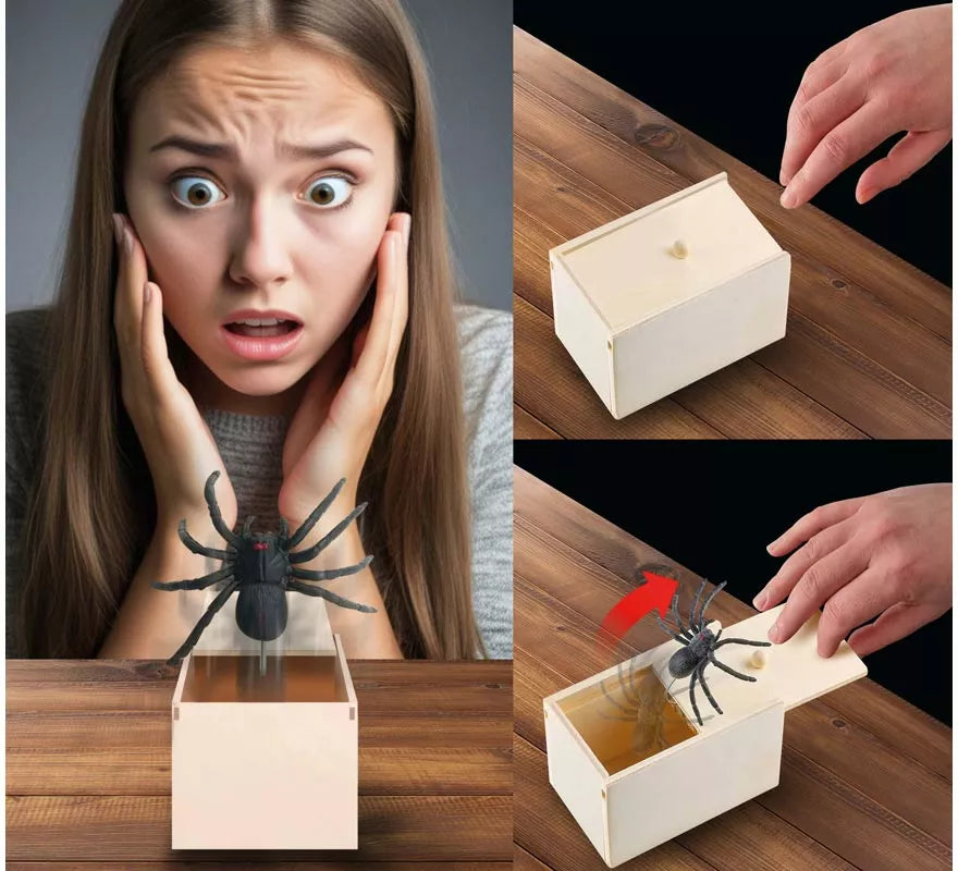 Translation missing: de.Caja de Madera con Araña de Broma
