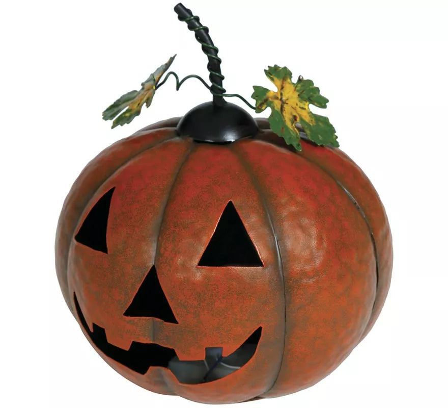 Translation missing: de.Calabaza Metálica naranja con Luz 16 cm