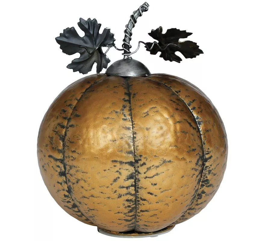Translation missing: de.Calabaza Metálica oro con Luz 16 cm