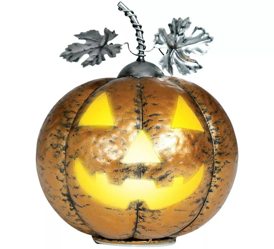 Translation missing: de.Calabaza Metálica oro con Luz 16 cm