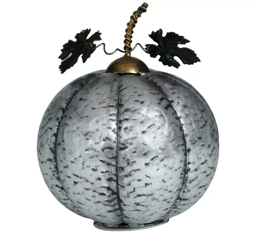 Translation missing: de.Calabaza Metálica plata con Luz 16 cm