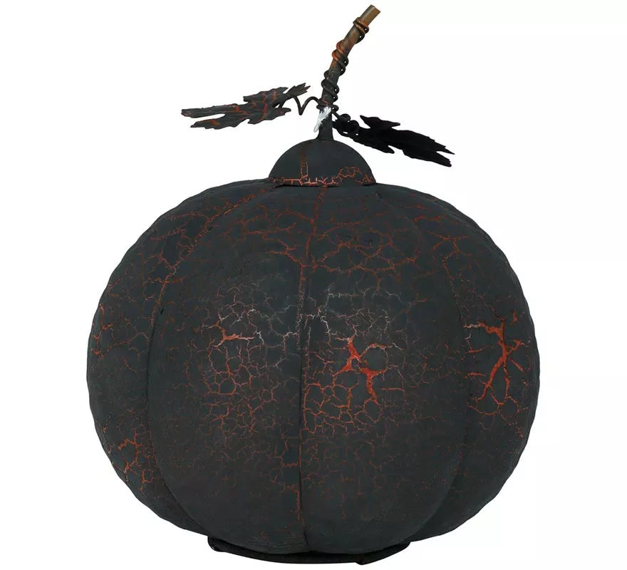 Calabaza negra y naranja de Metal con Luz de 20 cm
