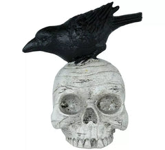 Resin Totenkopf mit Rabe 14x9 cm