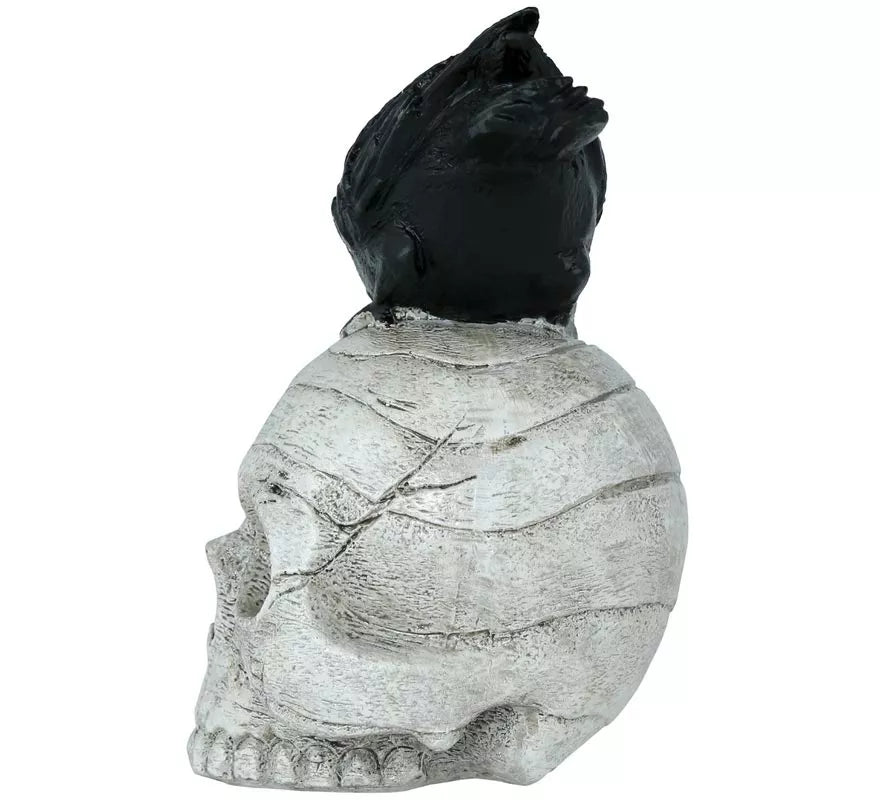 Translation missing: de.Calavera con Cuervo de Resina de 14x9 cm