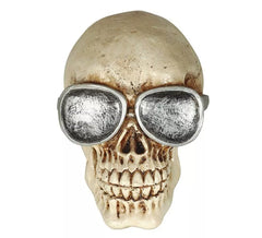 Schädel mit Resin Brille 11 cm