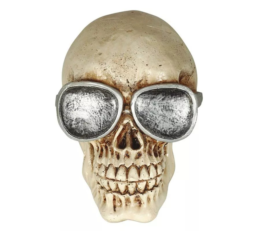 Translation missing: de.Calavera con Gafas Resina 11 cm