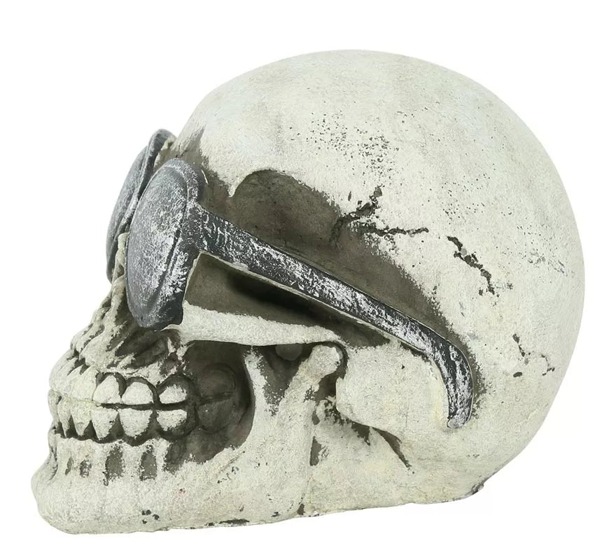 Translation missing: de.Calavera con Gafas Resina 11 cm