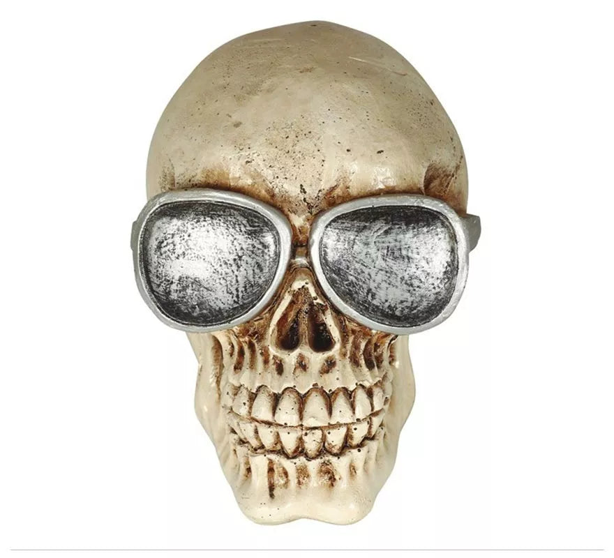 Translation missing: de.Calavera con Gafas Resina 11 cm