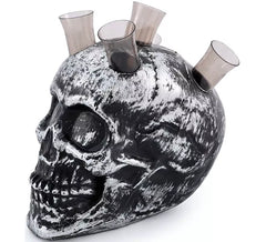 Totenkopf mit Reagenzgläsern