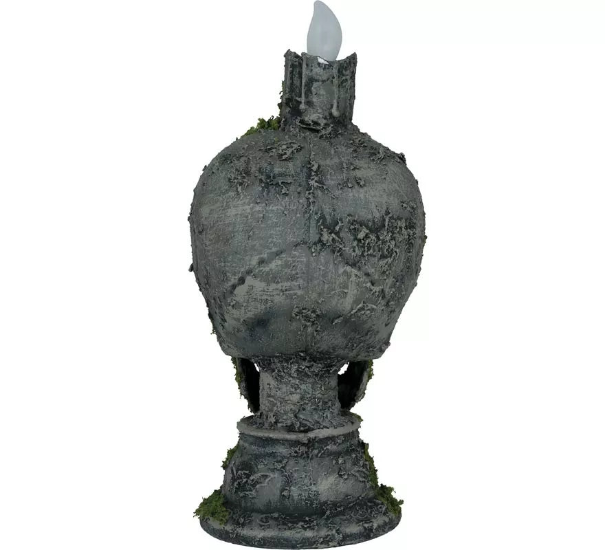 Translation missing: de.Calavera con Vela y Musgo con Luz de 35 cm