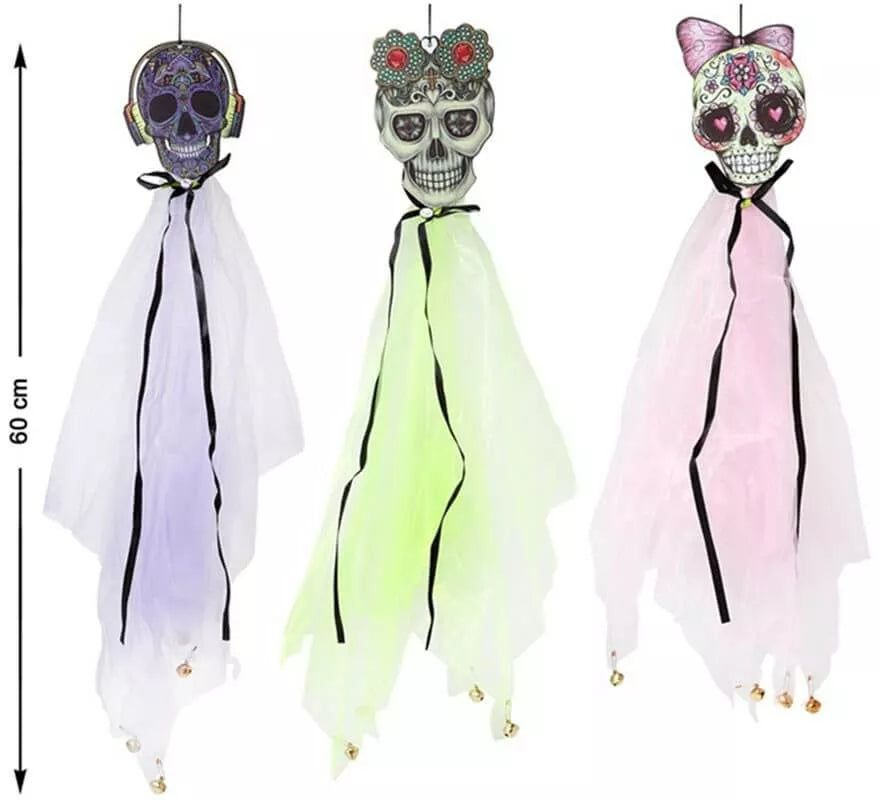 Translation missing: de.Calaveras colgantes de 60 cm en 3 modelos surtidos
