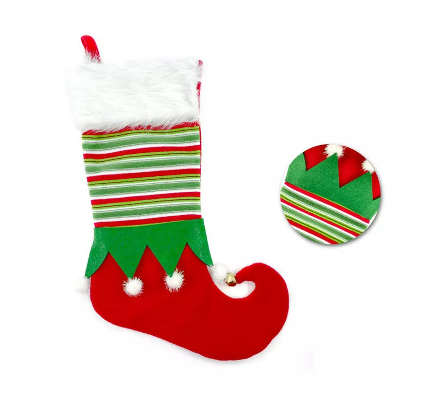 Translation missing: de.Calcetín de decoración de Navidad de Bota de Elfo de 46 cm