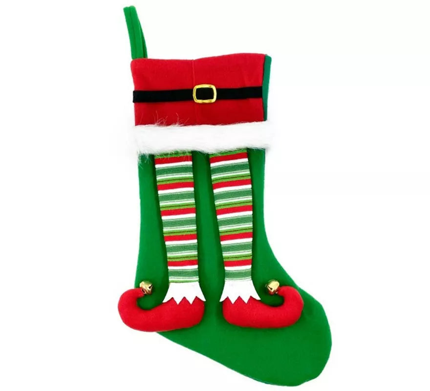 Translation missing: de.Calcetín de Navidad de Piernas de Elfo de 46 cm