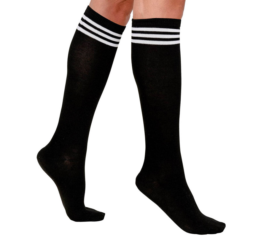Translation missing: de.Calcetines Altos de Atletismo Negros para mujer