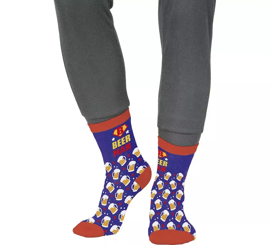 Translation missing: de.Calcetines azules BeerMan para adultos