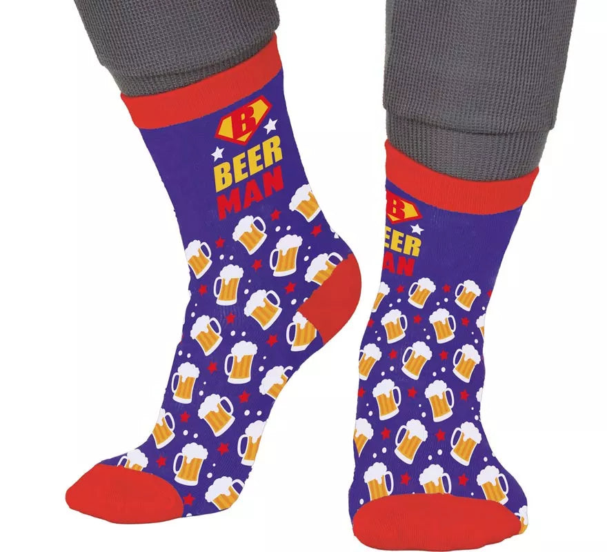 Translation missing: de.Calcetines azules BeerMan para adultos