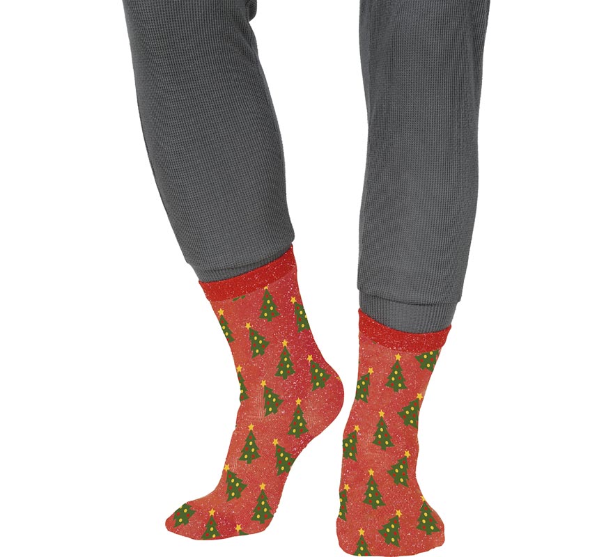 Translation missing: de.Calcetines Navideños Arboles con Purpurina en números del 22 al 41