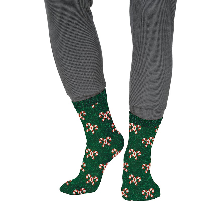 Translation missing: de.Calcetines Navideños Bastones con Purpurina en números del 22 al 41