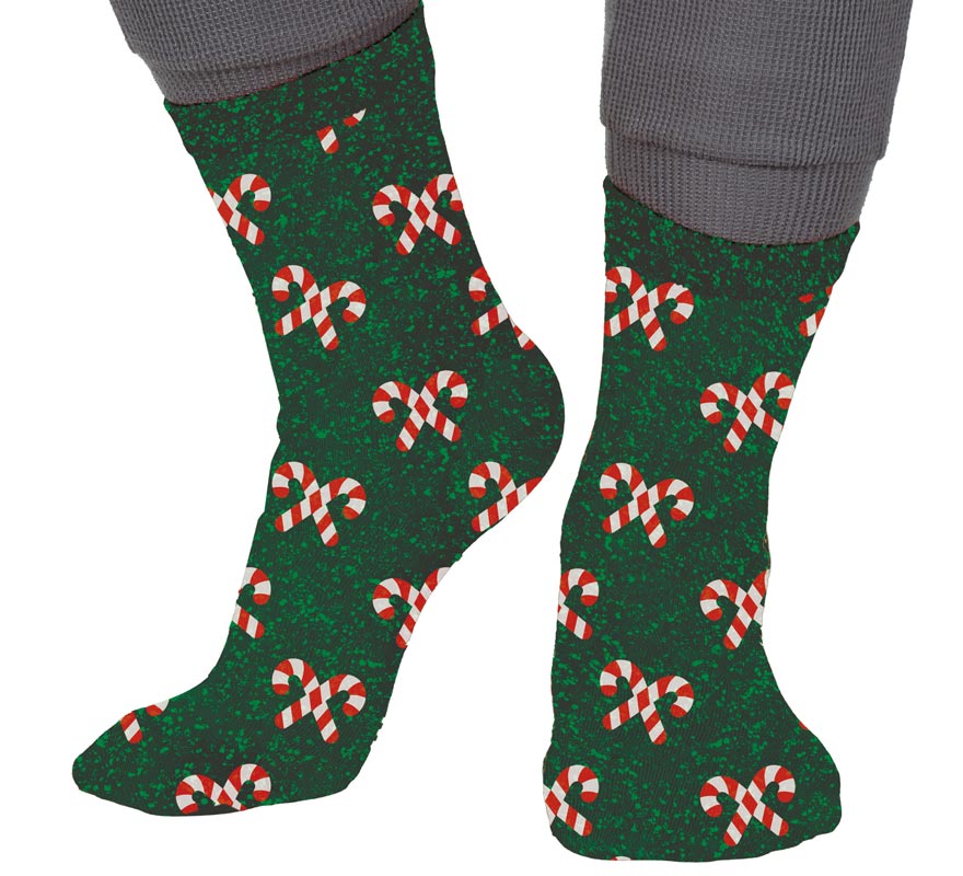 Translation missing: de.Calcetines Navideños Bastones con Purpurina en números del 22 al 41