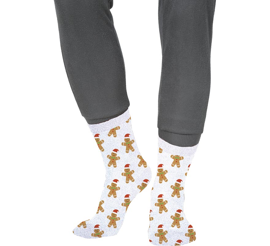 Translation missing: de.Calcetines Navideños Galleta Jengibre con Purpurina en números del 22 al 41