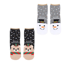 Weihnachtssocken mit Schneemann und Bär, Größe 28–35, in verschiedenen Kindermodellen