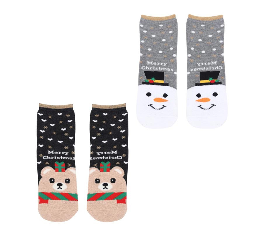 Translation missing: de.Calcetines Navideños Muñeco de nieve y Oso Talla 28-35 en modelos surtidos infantil