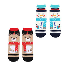 Weihnachtssocken mit Bär und Schneemann in verschiedenen Erwachsenenmodellen