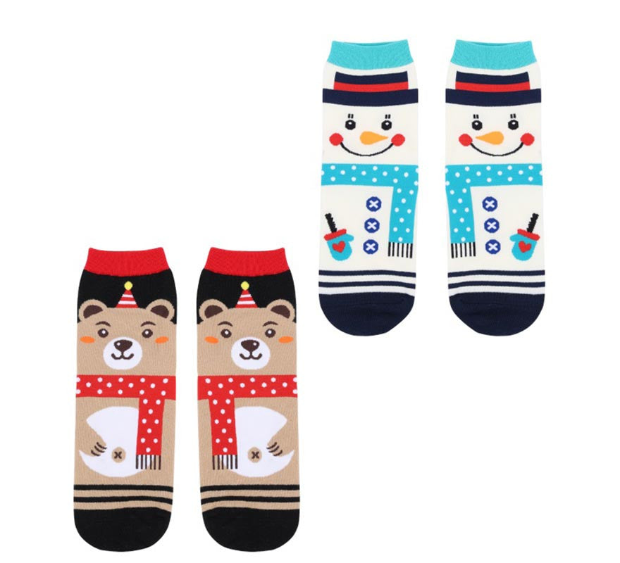 Translation missing: de.Calcetines Navideños Oso y Muñeco de nieve en modelos surtidos adulto