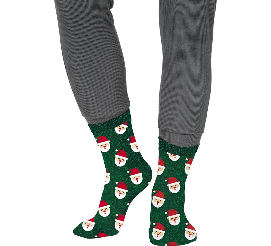 Translation missing: de.Calcetines Navideños Papá Noel con Purpurina en números del 22 al 41
