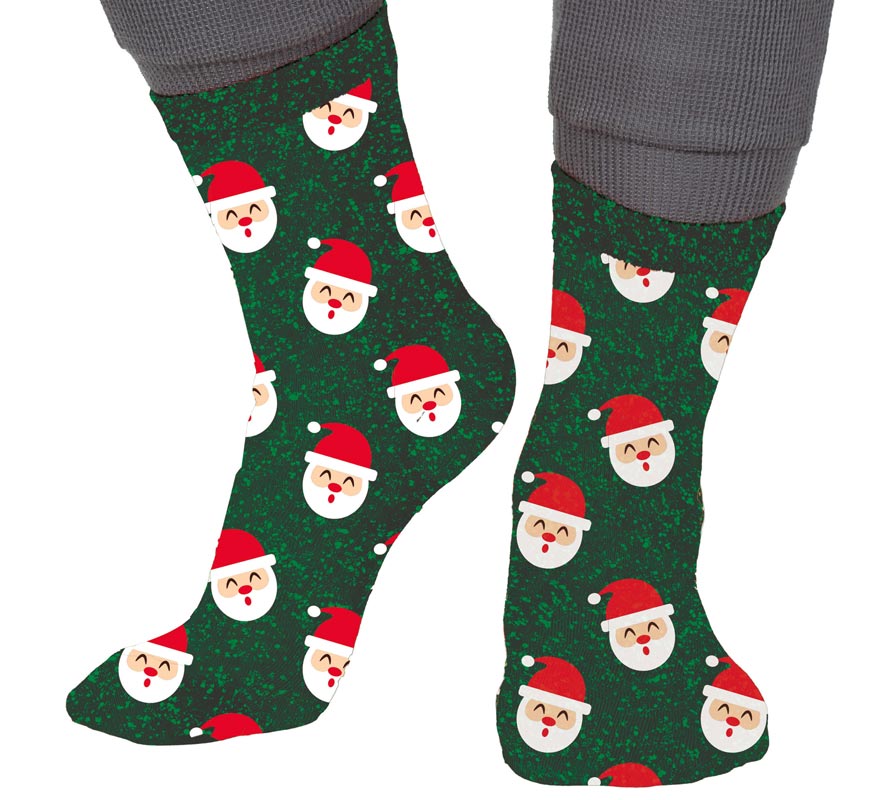 Translation missing: de.Calcetines Navideños Papá Noel con Purpurina en números del 22 al 41
