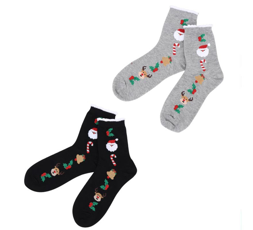 Translation missing: de.Calcetines Navideños Papá Noel oscuros Talla 28-35 en colores surtidos infantil