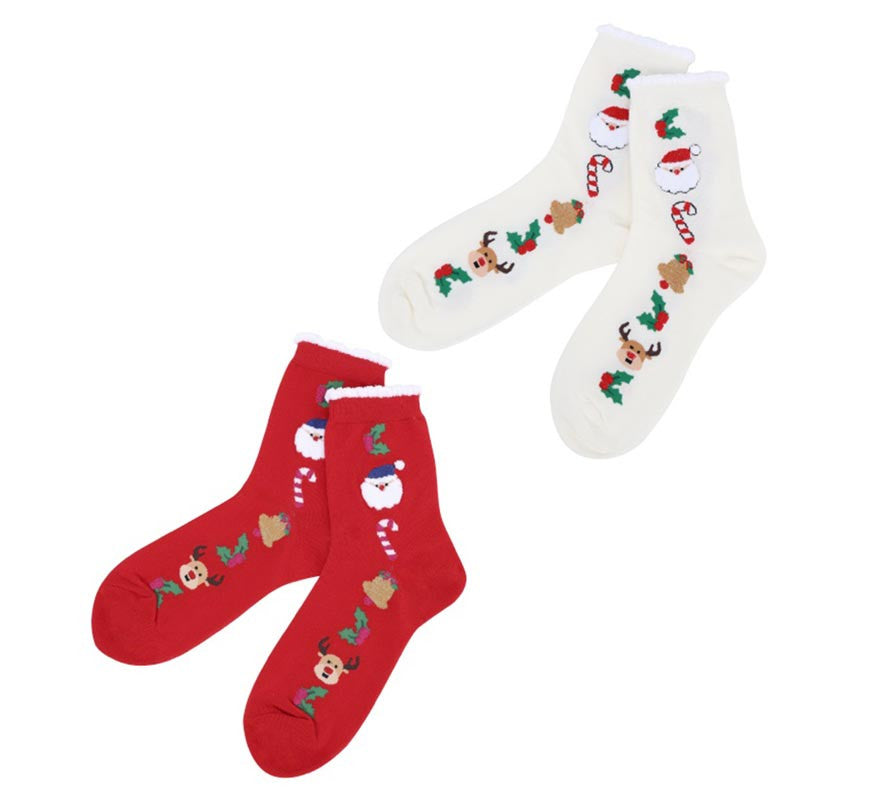 Calcetines Navideños Papá Noel Talla 28-35 en colores surtidos infantil